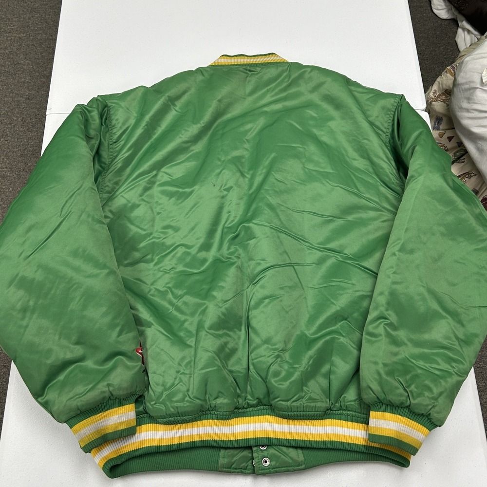 Boston Celtics Jacket Mens L Green Good Vintage Satin Bomber Spellout - Picture 8 of 11
